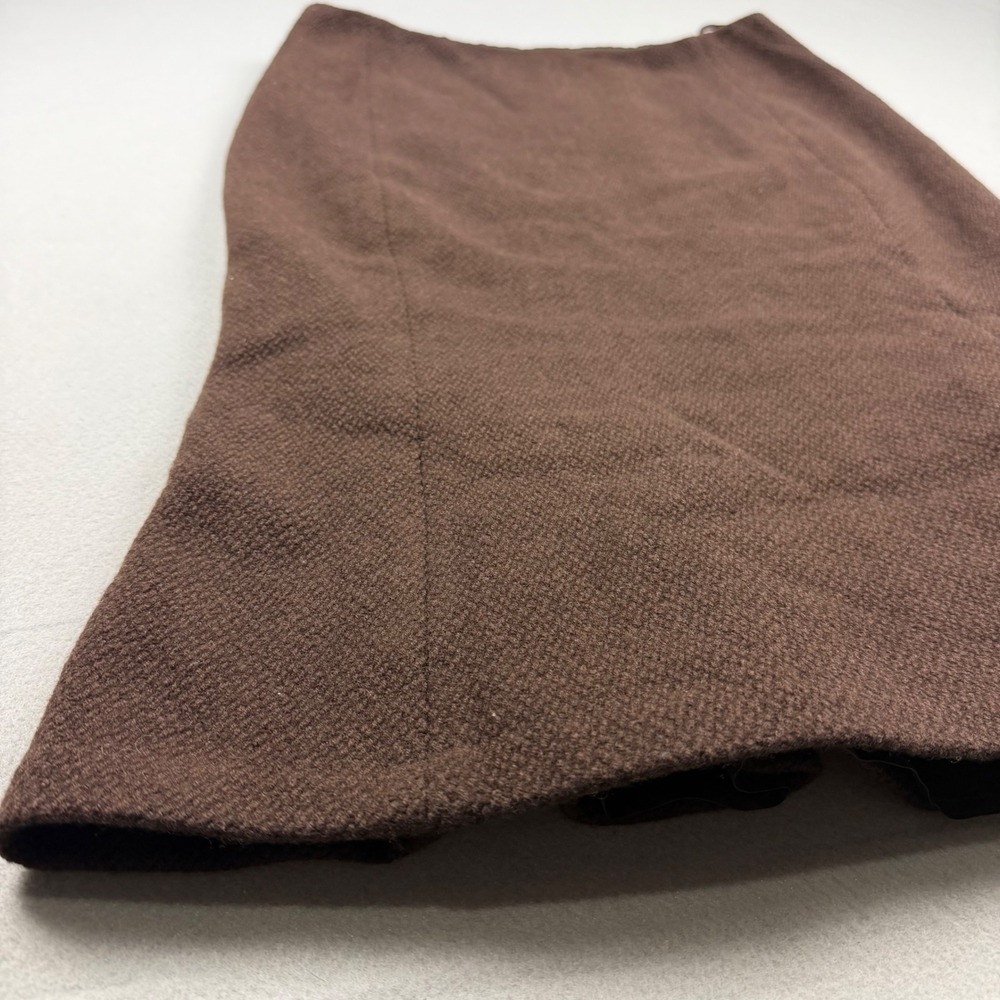 Lauren Ralph Lauren Womens 12 Brown Wool Blend Tweed Mermaid Trumpet Midi Skirt - Picture 2 of 9